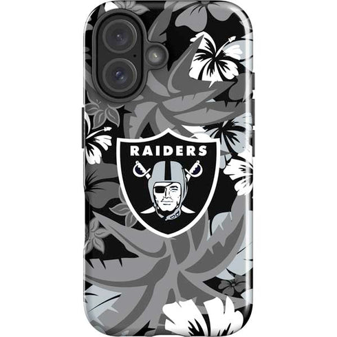 NFL Las Vegas Raiders Tropical Print iPhone 16 Impact Case